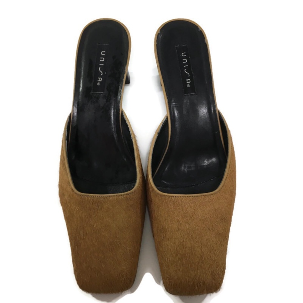 UNISA light brown calf hair mule women’s